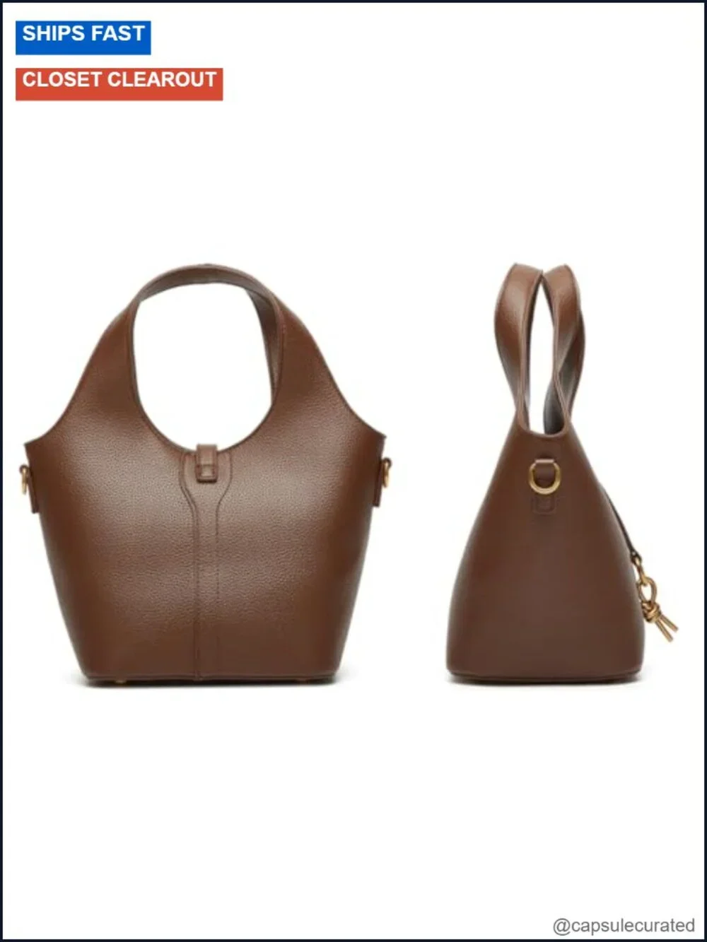 Women Bucket Bag PU Leather Hobo Shoulder Crossbody Vintage Tote Handbag Purse